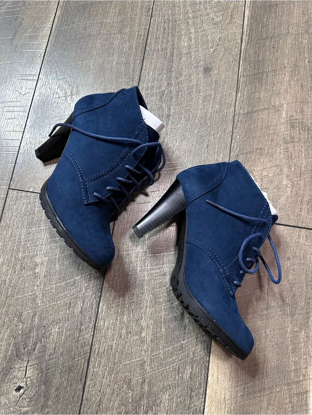 White Mountain Ankle Lace Up Heel Booties